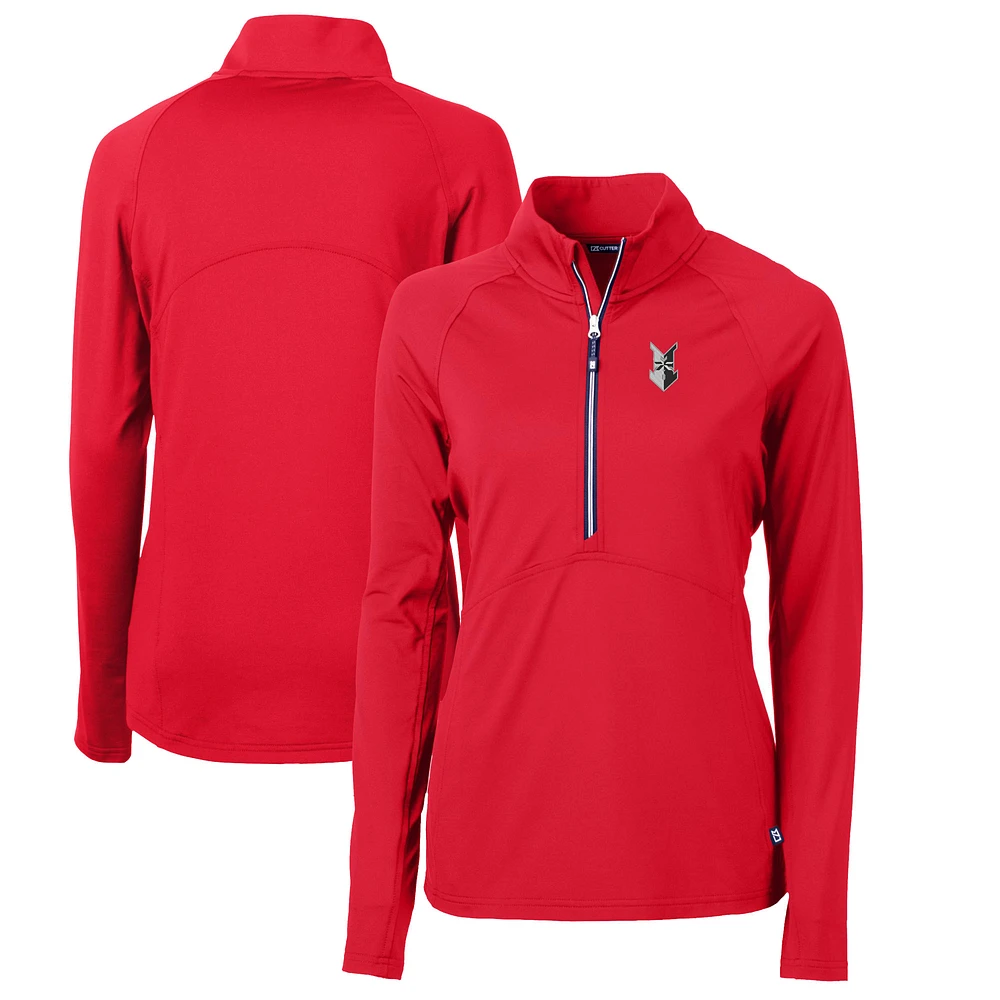 Women's Cutter & Buck Indianapolis Indians Adapt Eco Knit Stretch Recycled Half-Zip Top