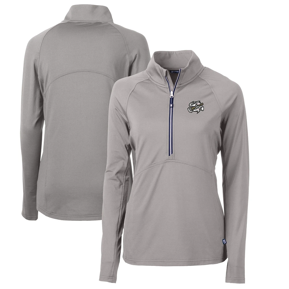 Women's Cutter & Buck Omaha Storm Chasers Adapt Eco Knit Stretch Recycled Half-Zip Top