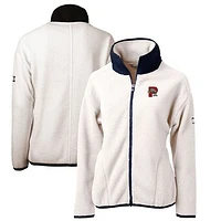 Women's Cutter & Buck Oatmeal Portland Sea Dogs Cascade Eco Sherpa Full-Zip Fleece Jacket