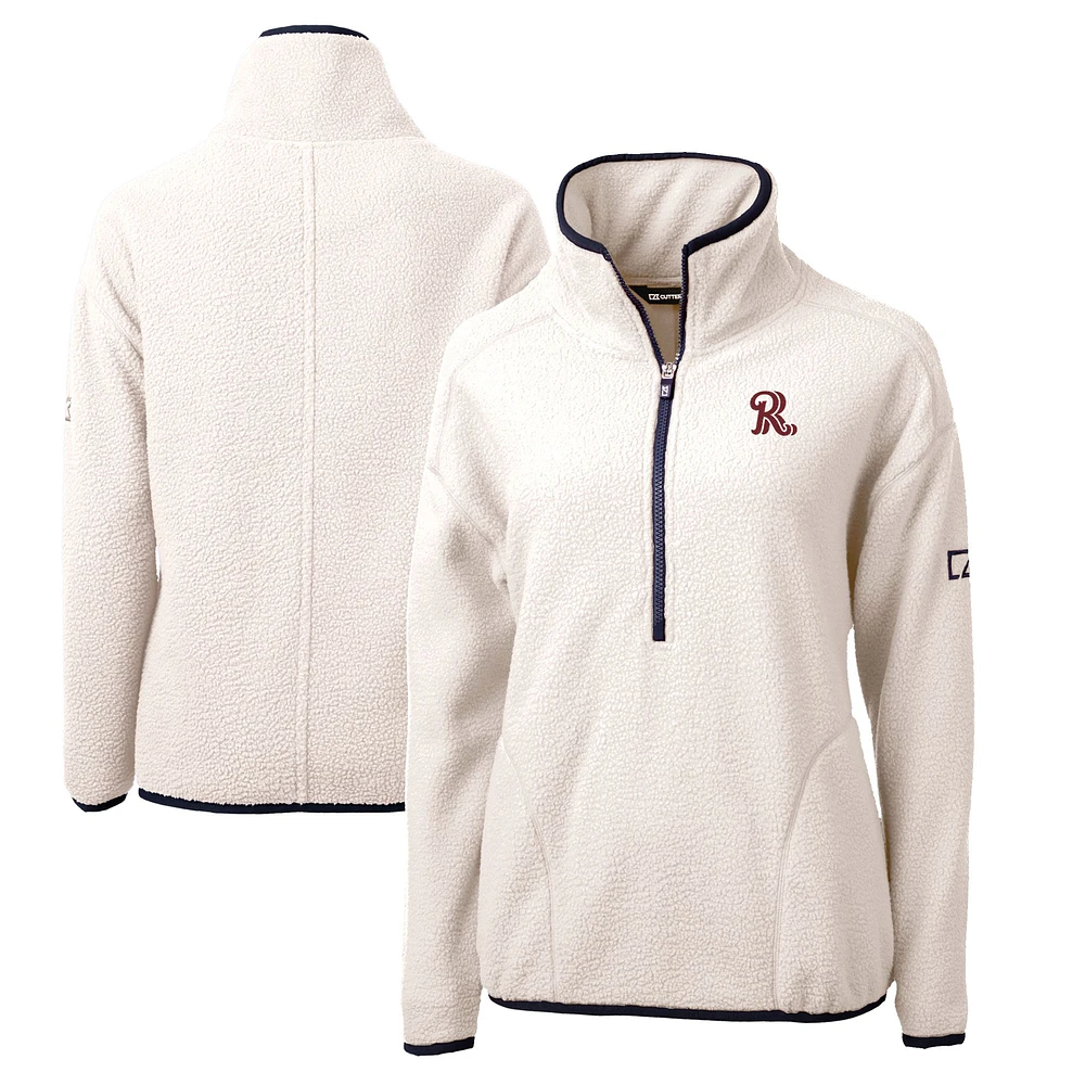 Women's Cutter & Buck Oatmeal Frisco RoughRiders Cascade Eco Sherpa Fleece Half-Zip Jacket