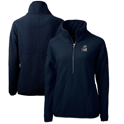Women's Cutter & Buck Navy Springfield Cardinals Cascade Eco Sherpa Fleece Half-Zip Jacket
