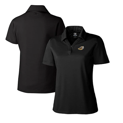 Women's Cutter & Buck Black Akron RubberDucks CB DryTec Genre Textured Solid Polo