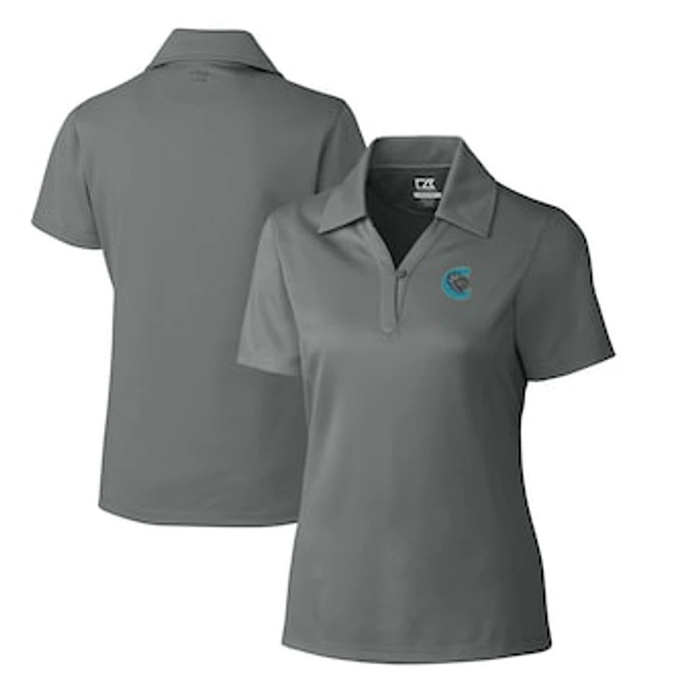Women's Cutter & Buck Gray Charlotte Knights CB DryTec Genre Textured Solid Polo
