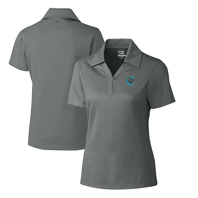 Women's Cutter & Buck Gray Charlotte Knights CB DryTec Genre Textured Solid Polo