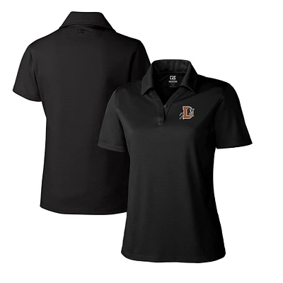 Women's Cutter & Buck Black Durham Bulls CB DryTec Genre Textured Solid Polo