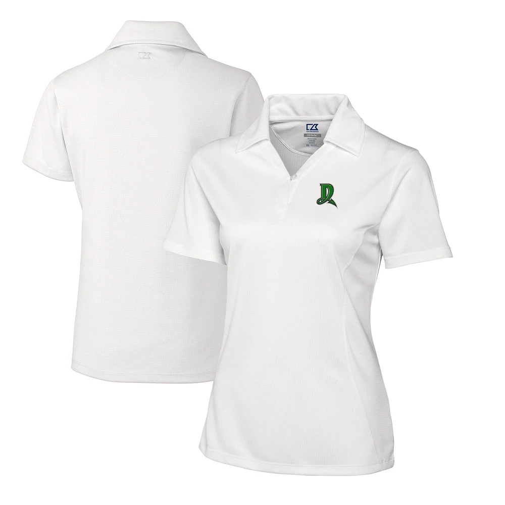 Women's Cutter & Buck White Dayton Dragons CB DryTec Genre Textured Solid Polo