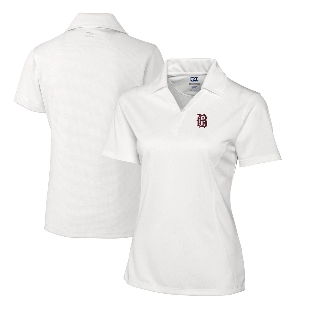 Women's Cutter & Buck White Birmingham Barons CB DryTec Genre Textured Solid Polo