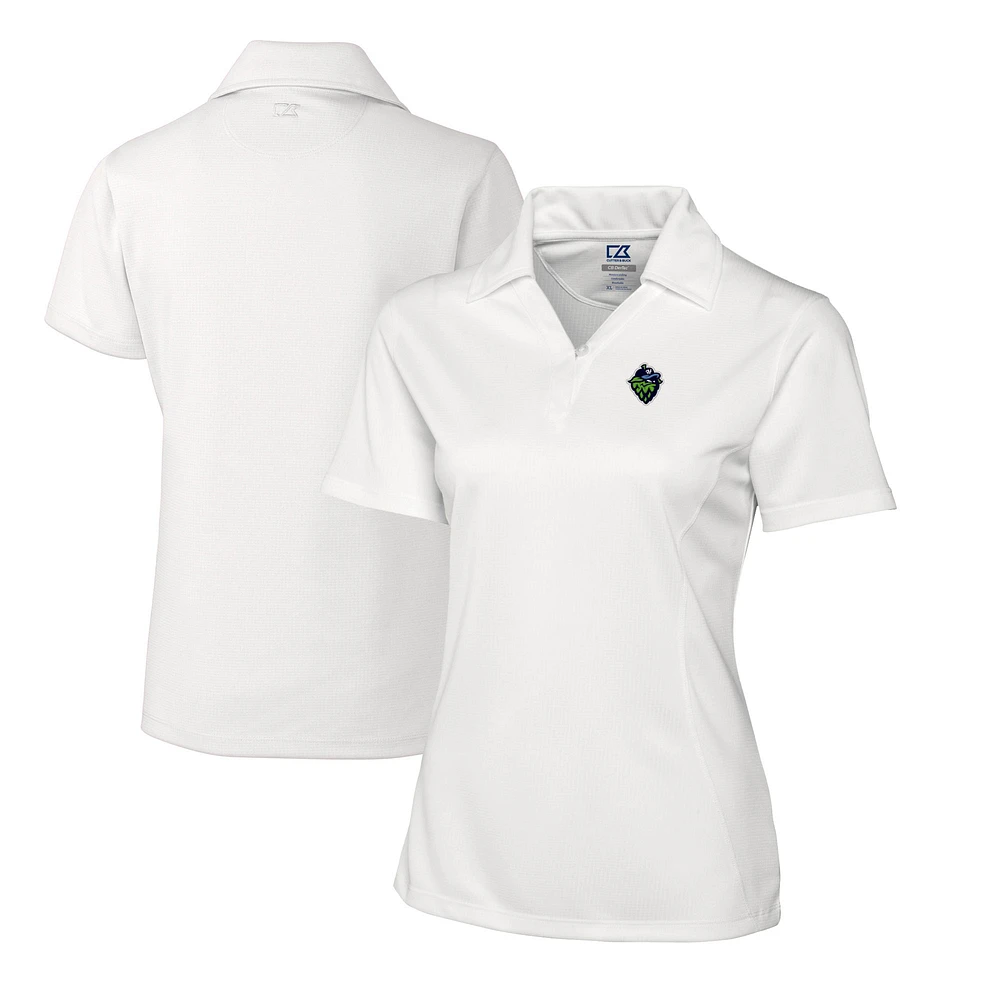 Women's Cutter & Buck White Hillsboro Hops CB DryTec Genre Textured Solid Polo