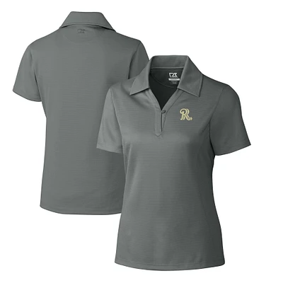 Women's Cutter & Buck Gray Frisco RoughRiders CB DryTec Genre Textured Solid Polo