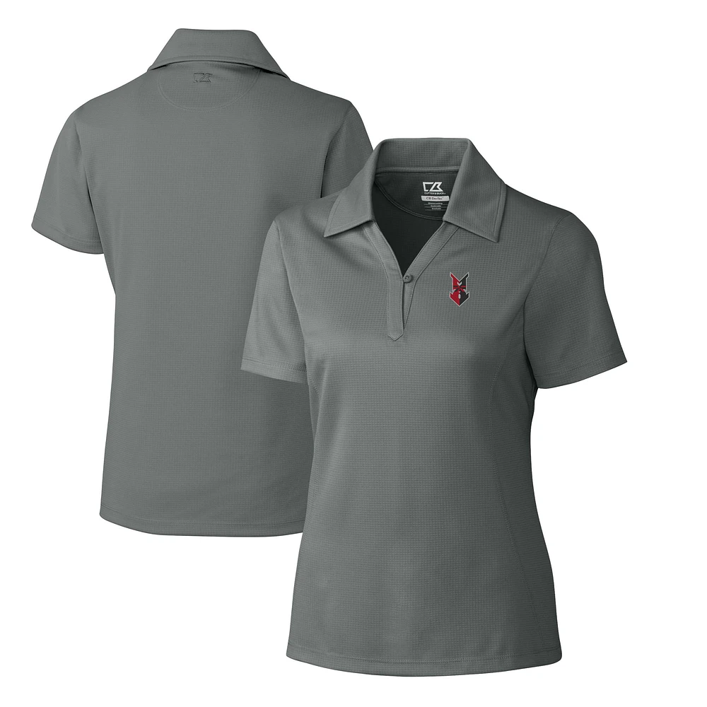 Women's Cutter & Buck Gray Indianapolis Indians CB DryTec Genre Textured Solid Polo