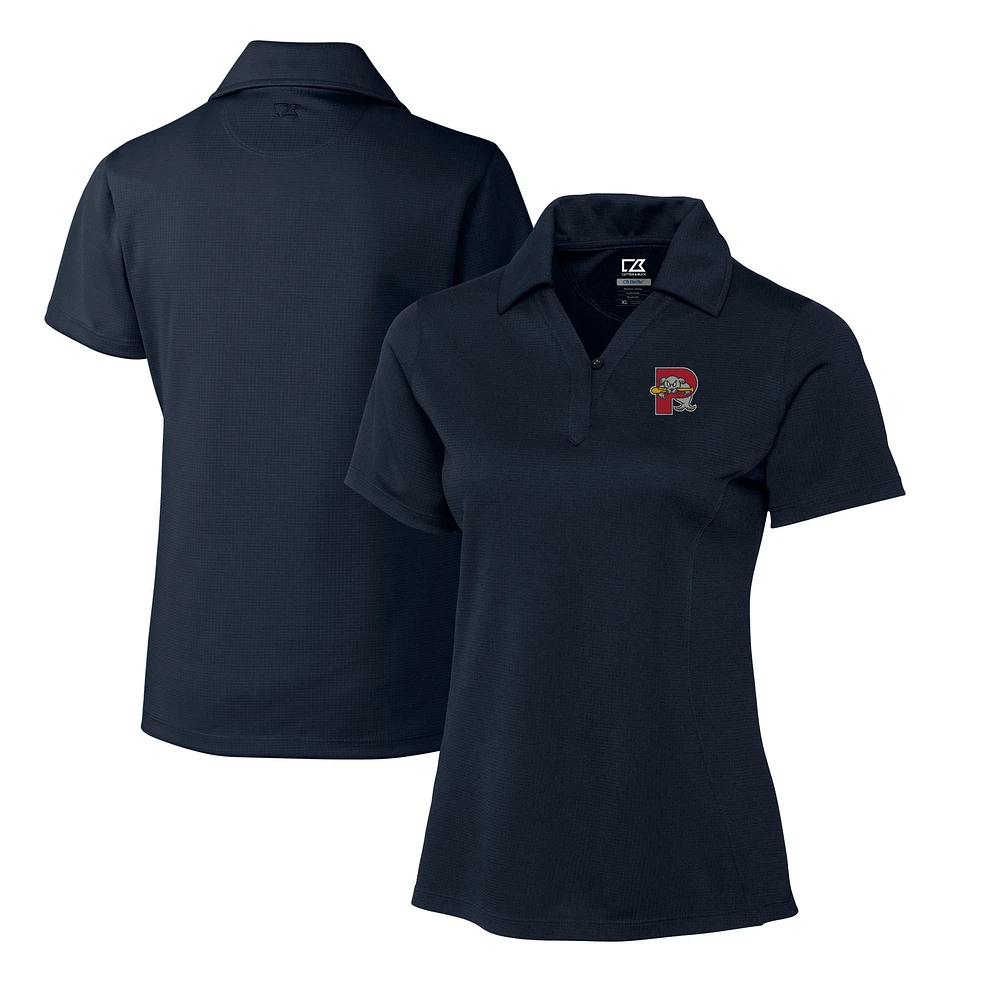 Women's Cutter & Buck Navy Portland Sea Dogs CB DryTec Genre Textured Solid Polo