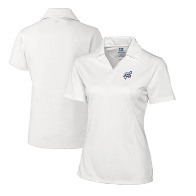 Women's Cutter & Buck White Reading Fightin Phils CB DryTec Genre Textured Solid Polo