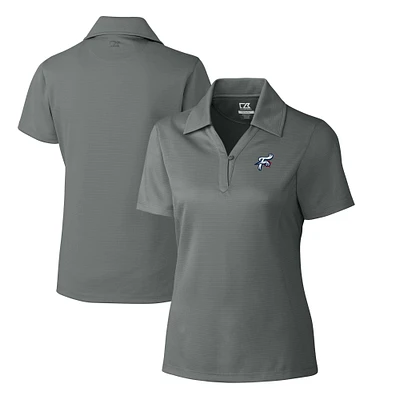 Women's Cutter & Buck Gray Reading Fightin Phils CB DryTec Genre Textured Solid Polo