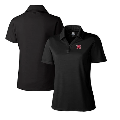 Women's Cutter & Buck Black Richmond Flying Squirrels CB DryTec Genre Textured Solid Polo