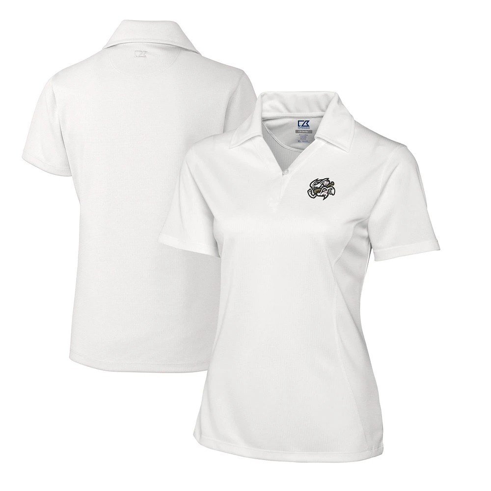 Women's Cutter & Buck White Omaha Storm Chasers CB DryTec Genre Textured Solid Polo