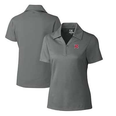 Women's Cutter & Buck Gray Richmond Flying Squirrels CB DryTec Genre Textured Solid Polo