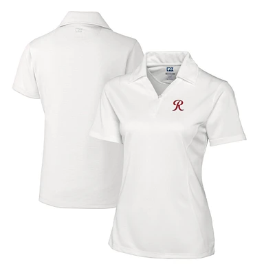 Women's Cutter & Buck  White Tacoma Rainiers CB DryTec Genre Textured Solid Polo