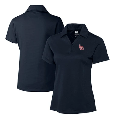 Women's Cutter & Buck Navy Louisville Bats CB DryTec Genre Textured Solid Polo