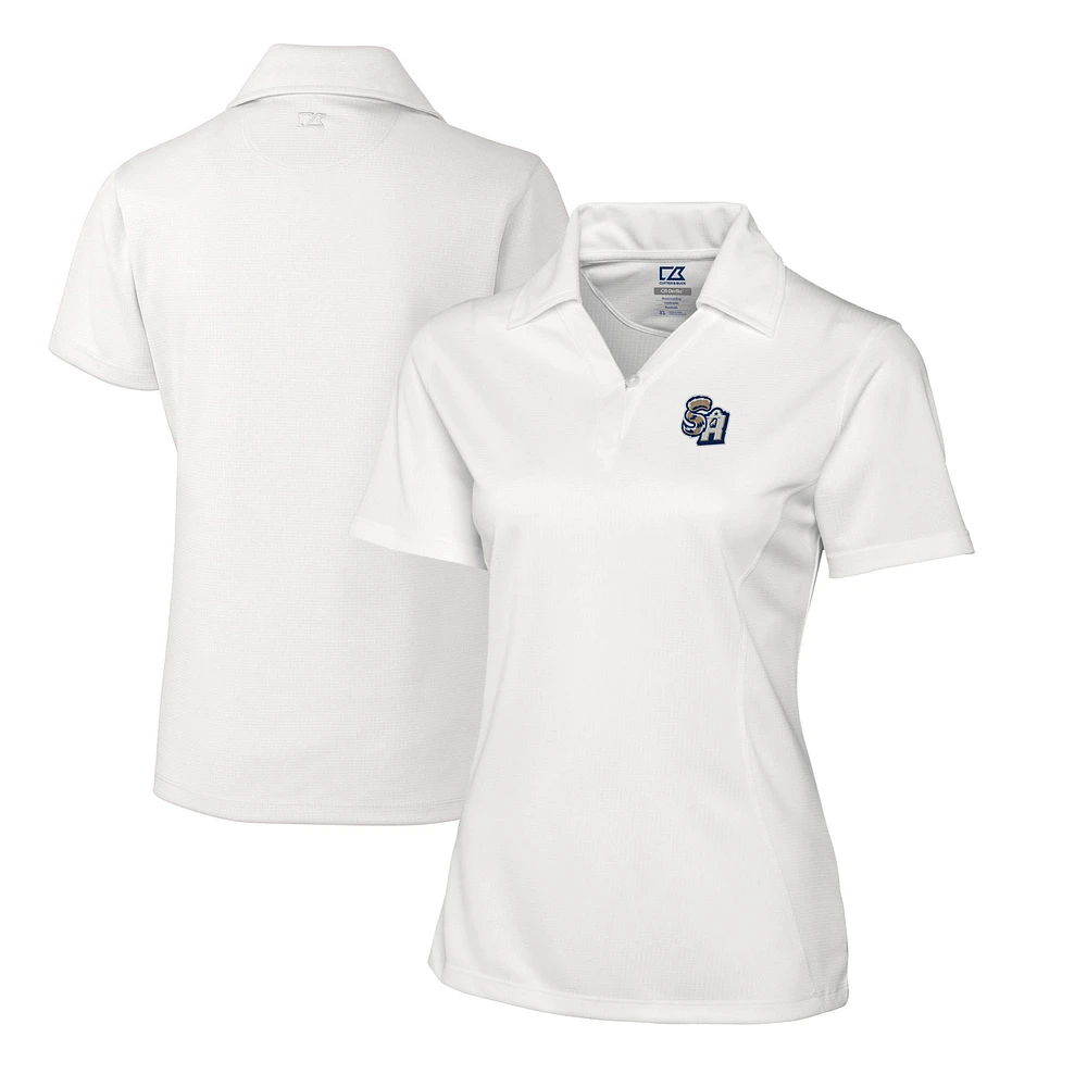 Women's Cutter & Buck White San Antonio Missions CB DryTec Genre Textured Solid Polo