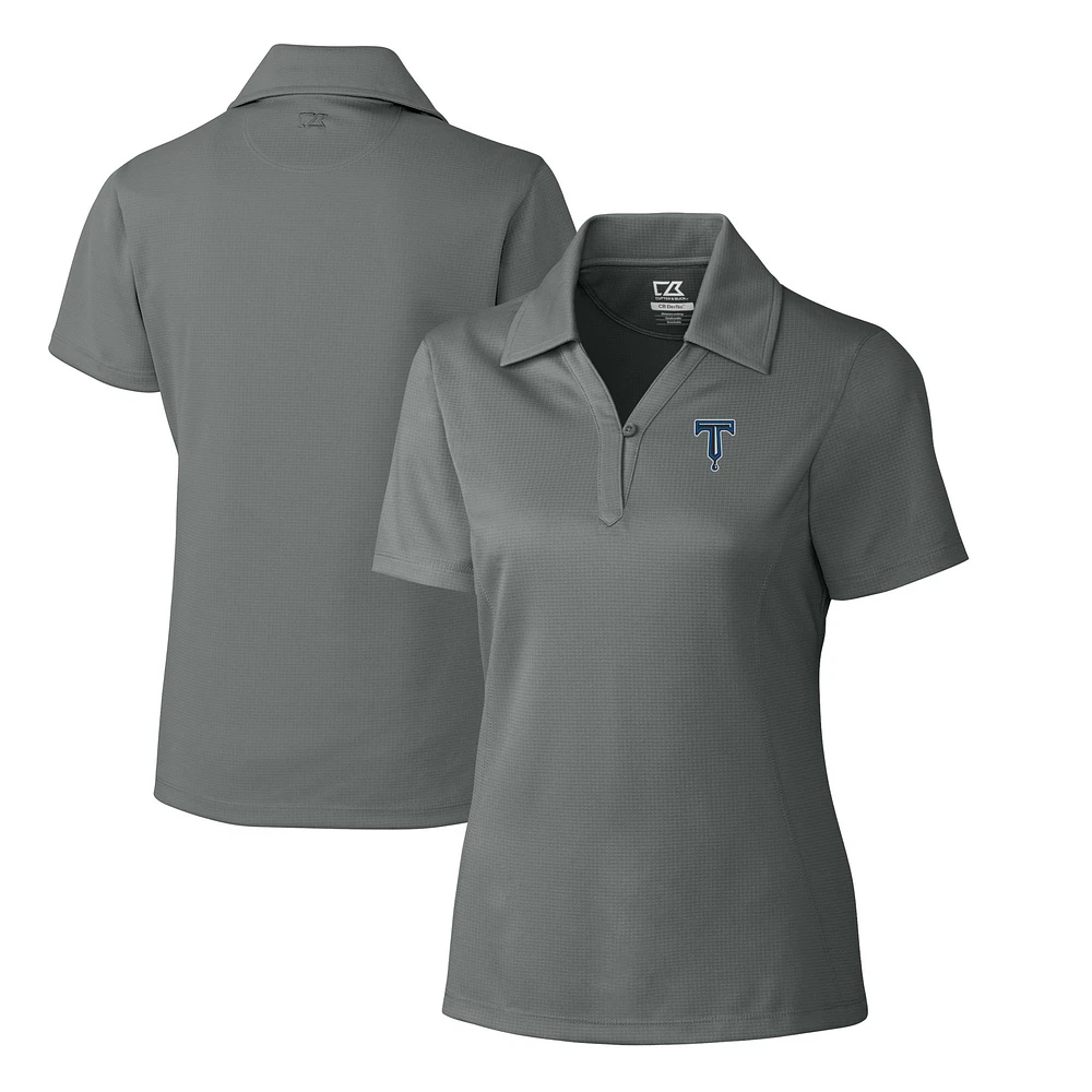 Women's Cutter & Buck Gray Tulsa Drillers CB DryTec Genre Textured Solid Polo