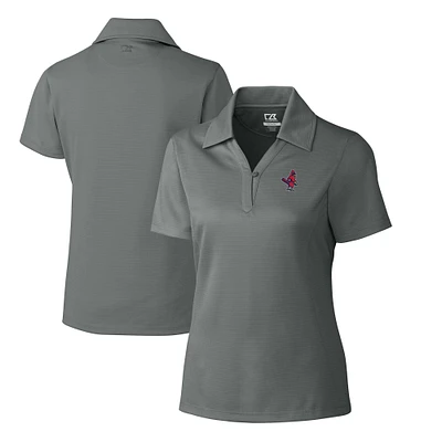 Women's Cutter & Buck Gray Memphis Redbirds CB DryTec Genre Textured Solid Polo