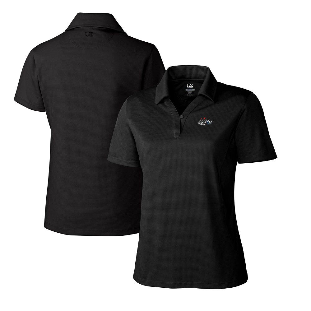 Women's Cutter & Buck Black Rocket City Trash Pandas CB DryTec Genre Textured Solid Polo