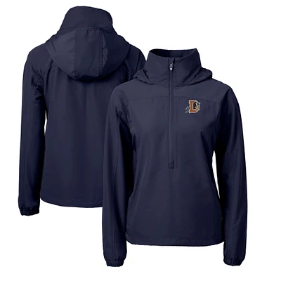 Women's Cutter & Buck Navy Durham Bulls Charter Eco Recycled Half-Zip Anorak Jacket
