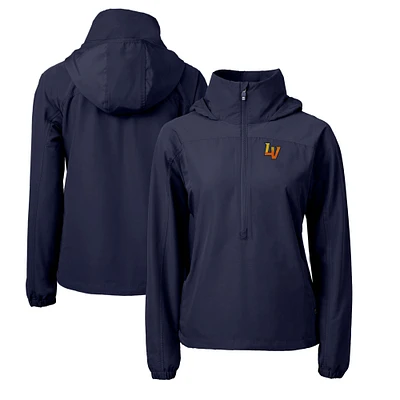 Women's Cutter & Buck Navy Las Vegas Aviators Charter Eco Recycled Half-Zip Anorak Jacket