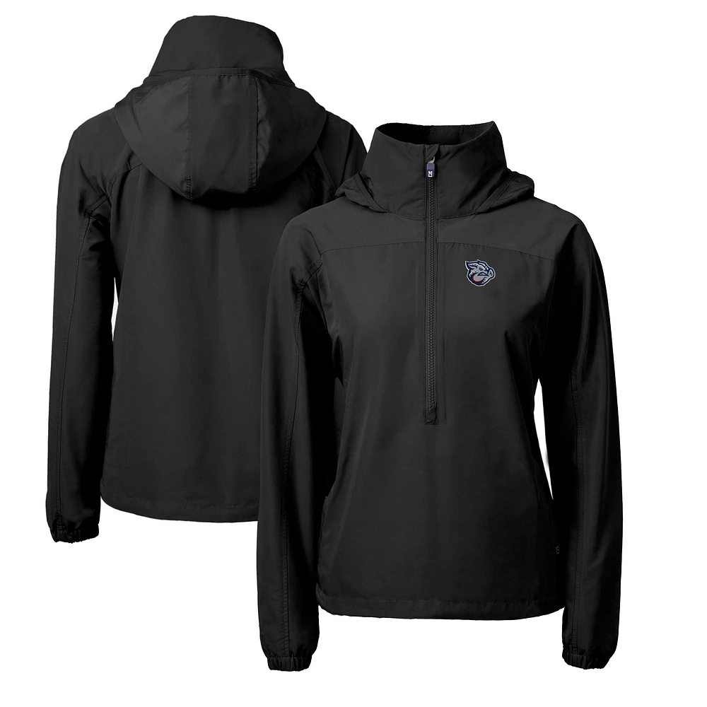 Women's Cutter & Buck Lehigh Valley IronPigs Charter Eco Recycled Half-Zip Anorak Jacket