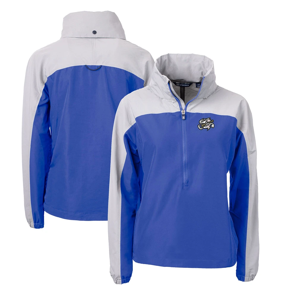 Women's Cutter & Buck Omaha Storm Chasers Charter Eco Recycled Half-Zip Anorak Jacket