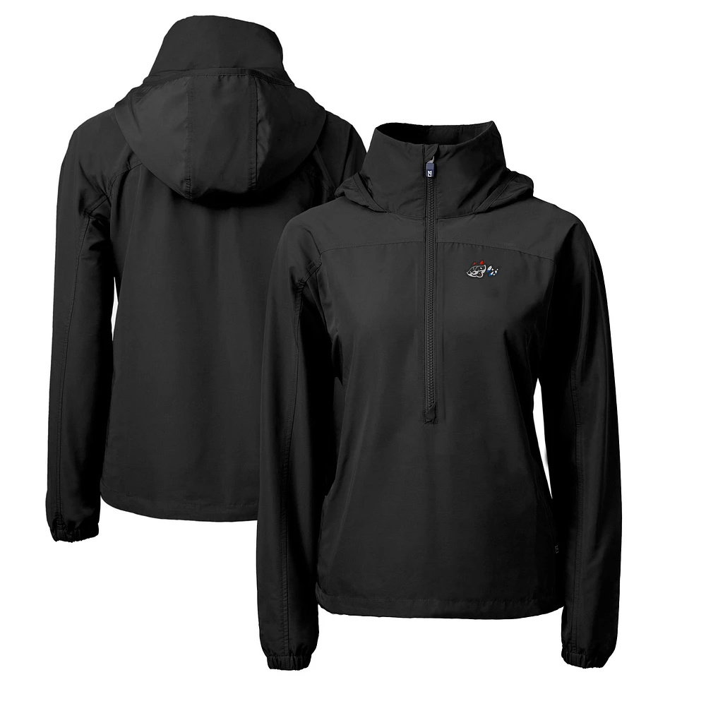Women's Cutter & Buck Rocket City Trash Pandas Charter Eco Recycled Half-Zip Anorak Jacket