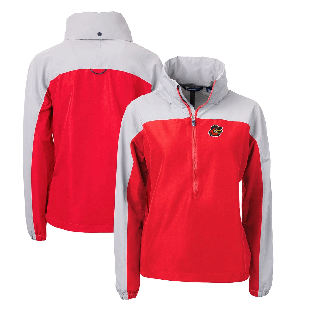 Women's Cutter & Buck Rochester Red Wings Charter Eco Recycled Half-Zip Anorak Jacket