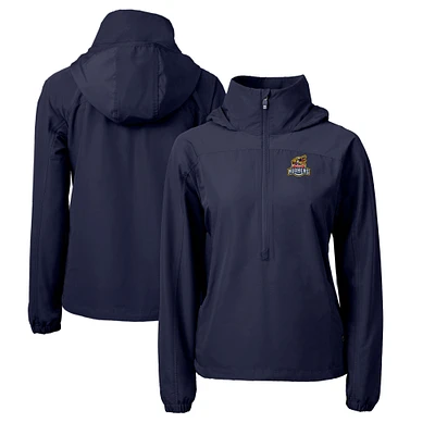 Women's Cutter & Buck Navy Toledo Mud Hens Charter Eco Recycled Half-Zip Anorak Jacket