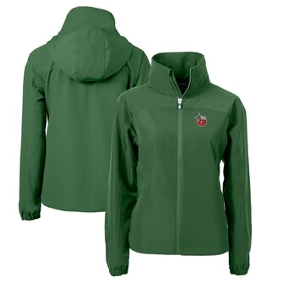 Women's Cutter & Buck Hunter Green Fort Wayne TinCaps Charter Eco Recycled Full-Zip Jacket