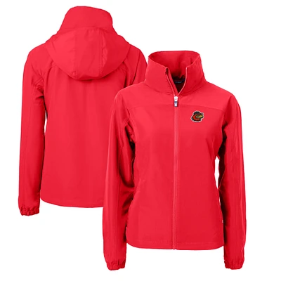 Women's Cutter & Buck Red Rochester Wings Charter Eco Recycled Full-Zip Jacket