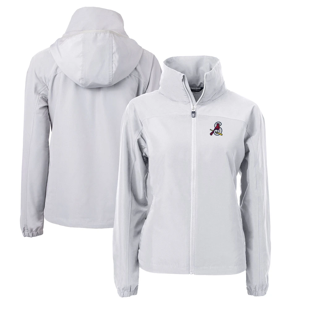 Women's Cutter & Buck Gray Springfield Cardinals Charter Eco Recycled Full-Zip Jacket