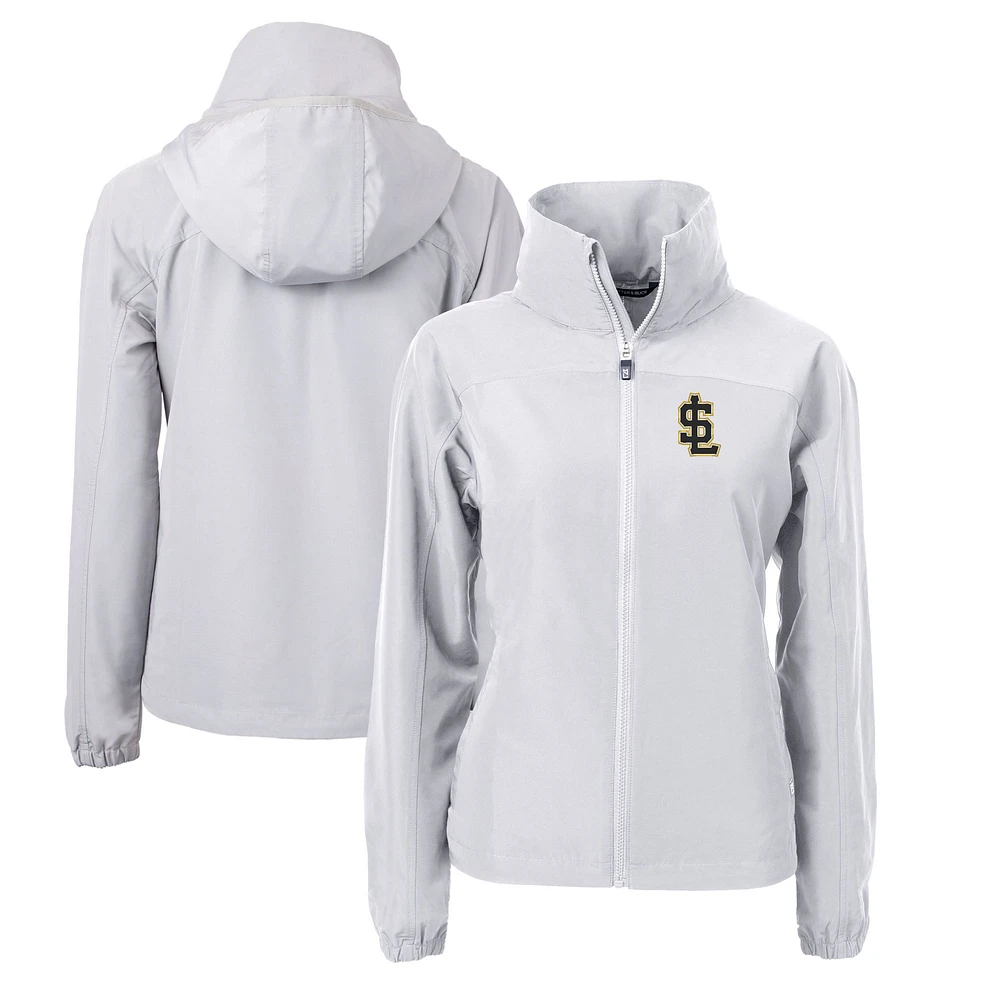 Women's Cutter & Buck Gray Salt Lake Bees Charter Eco Recycled Full-Zip Jacket