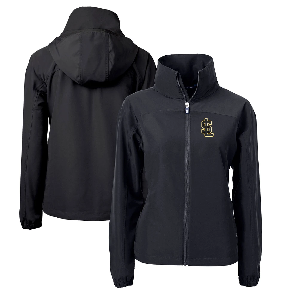 Women's Cutter & Buck Black Salt Lake Bees Charter Eco Recycled Full-Zip Jacket