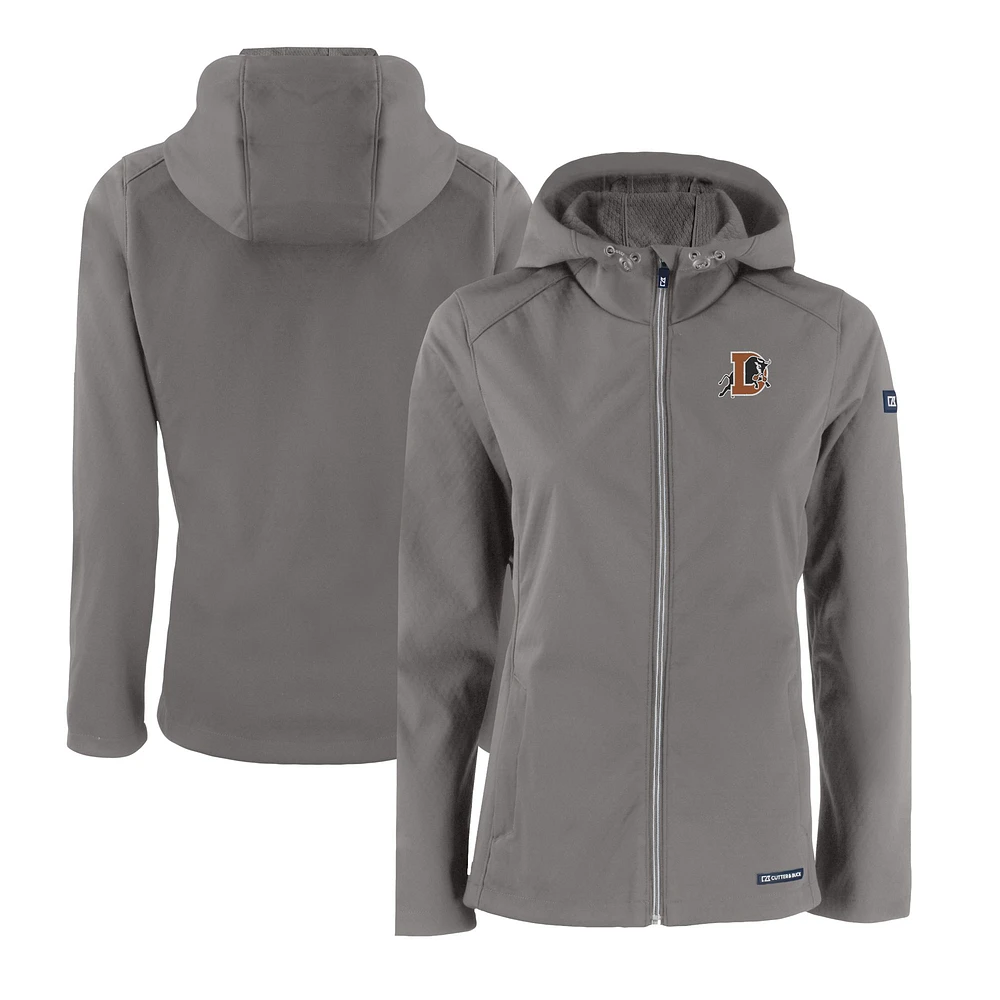 Women's Cutter & Buck Steel Durham Bulls Evoke Eco Softshell Recycled Full-Zip Jacket