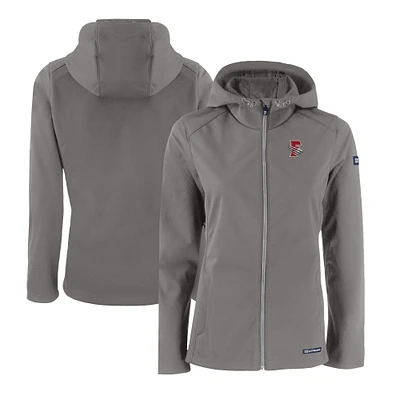 Women's Cutter & Buck Steel Fresno Grizzlies Evoke Eco Softshell Recycled Full-Zip Jacket