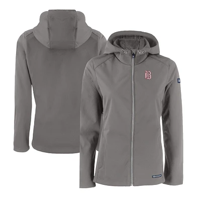 Women's Cutter & Buck Steel Birmingham Barons Evoke Eco Softshell Recycled Full-Zip Jacket