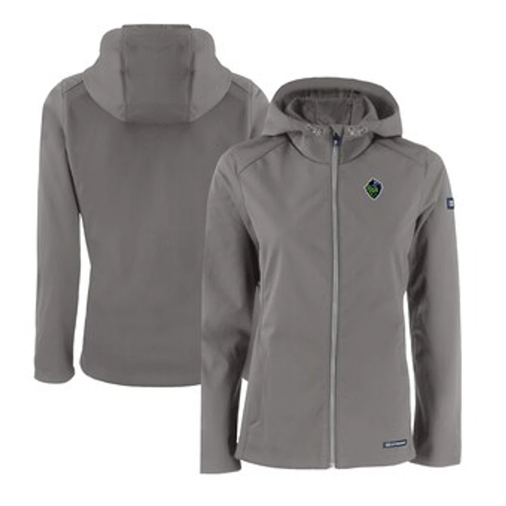 Women's Cutter & Buck Steel Hillsboro Hops Evoke Eco Softshell Recycled Full-Zip Jacket