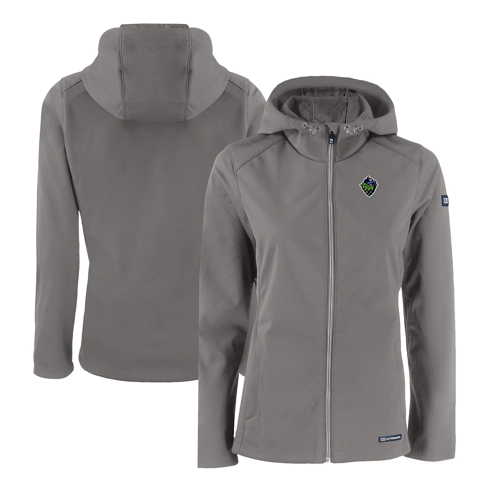 Women's Cutter & Buck Steel Hillsboro Hops Evoke Eco Softshell Recycled Full-Zip Jacket