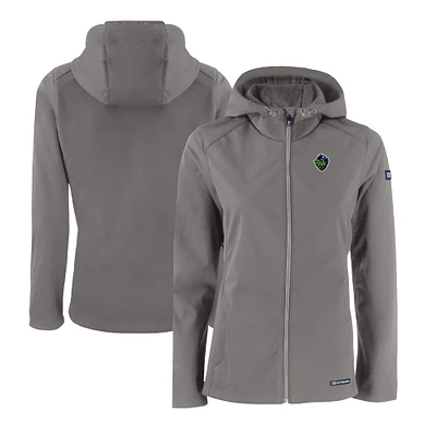 Women's Cutter & Buck Steel Hillsboro Hops Evoke Eco Softshell Recycled Full-Zip Jacket