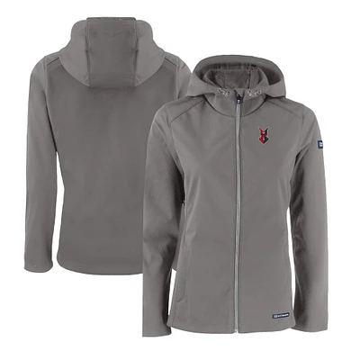 Women's Cutter & Buck Steel Indianapolis Indians Evoke Eco Softshell Recycled Full-Zip Jacket