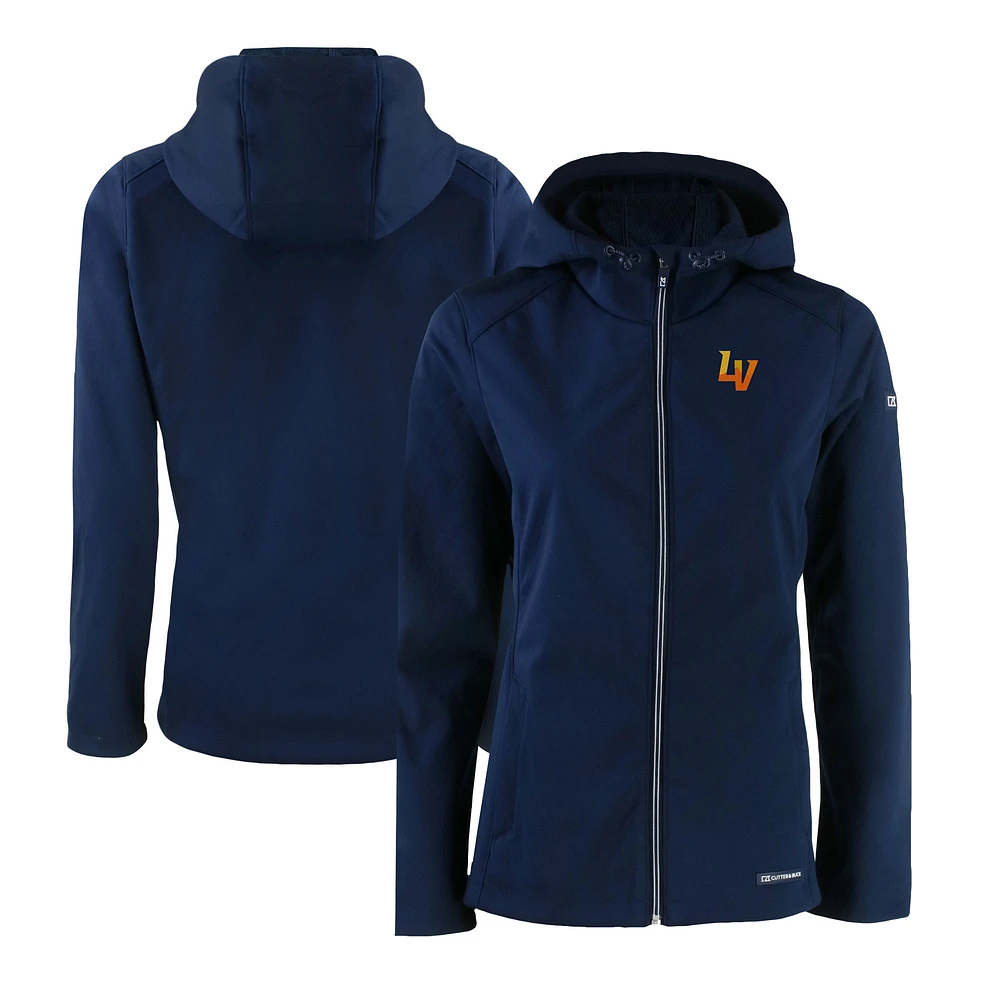 Women's Cutter & Buck Navy Las Vegas 51s Evoke Eco Softshell Recycled Full-Zip Jacket