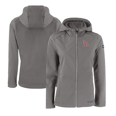 Women's Cutter & Buck Steel Louisville Bats Evoke Eco Softshell Recycled Full-Zip Jacket