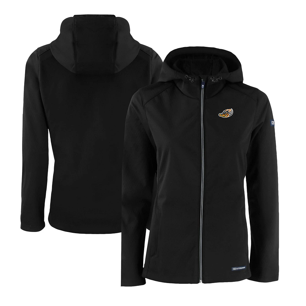 Women's Cutter & Buck Akron RubberDucks Evoke Eco Softshell Recycled Full-Zip Jacket