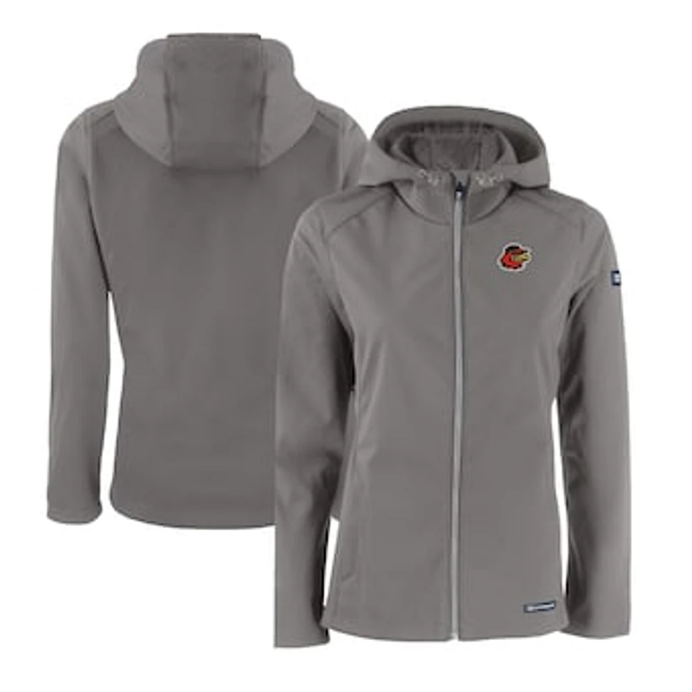 Women's Cutter & Buck Steel Rochester Red Wings Evoke Eco Softshell Recycled Full-Zip Jacket