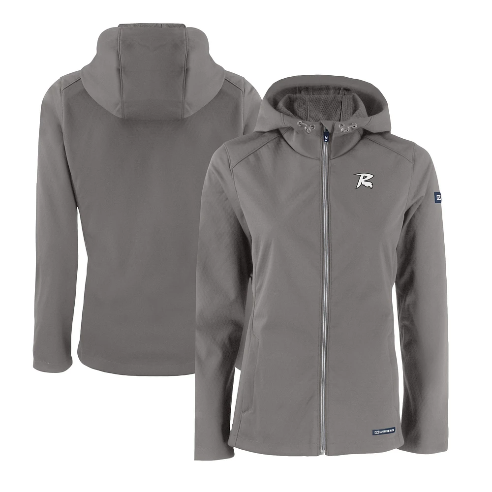Women's Cutter & Buck Steel Richmond Flying Squirrels Evoke Eco Softshell Recycled Full-Zip Jacket